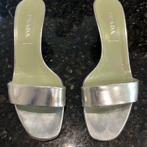 Prada women’s kitten, heel slides